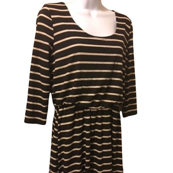 NWT Final Touch Black Stripe Dress Sz M - Picture 1 of 4